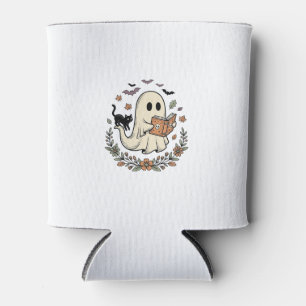 Rafraîchisseur Pour Canette Conception de vecteur floral Halloween Chat fantôm