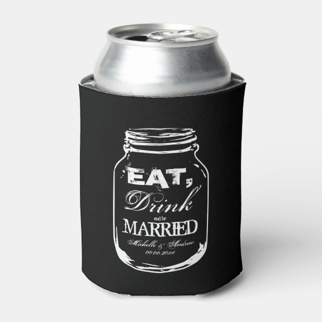 Rafraîchisseur Pour Canette Consommer boire être marié mason bocal mariage peu (Can devant)