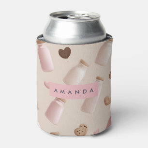 Rafraîchisseur Pour Canette Cookie rose personnalisé et Lait de Fraise