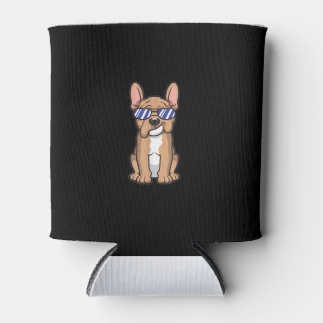 Rafraîchisseur Pour Canette cool frenchie français bulldog lunettes de soleil  (Devant)