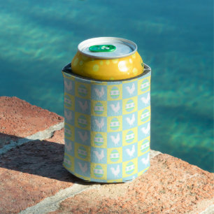 Rafraîchisseur Pour Canette Cool Pâques Checkerboard Motifs Coq oeufs