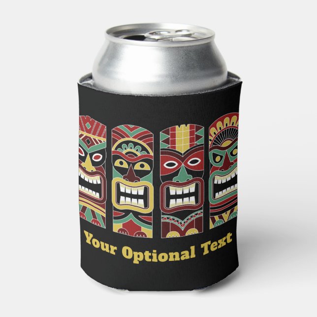 Rafraîchisseur Pour Canette Cool Tiki Totems texte personnalisé peut refroidir (Can devant)