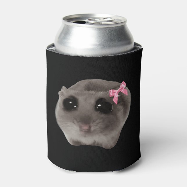 Rafraîchisseur Pour Canette Coquette Sad Hamster Mème double face noir (Can devant)