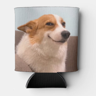 Rafraîchisseur Pour Canette Corgi souriant mème double face noir