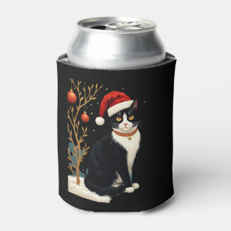 Rafraîchisseur Pour Canette Cottagecore Tuxedo Cat Funny Xmas Aesthetic Santa 