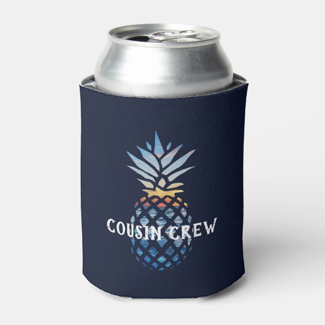 Rafraîchisseur Pour Canette Coucher de soleil tropical personnalisé sur ananas (Can devant)