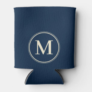 Rafraîchisseur Pour Canette Couleur Bleu Profond de Mer Uni Monogramme