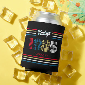 Rafraîchisseur Pour Canette Couleurs primaires vintage Retro Stripe 1985