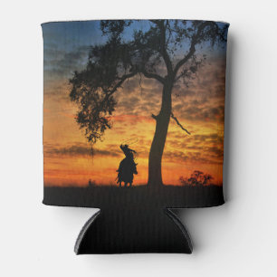 Rafraîchisseur Pour Canette Country Western Roping Cowboy et Horse au coucher 