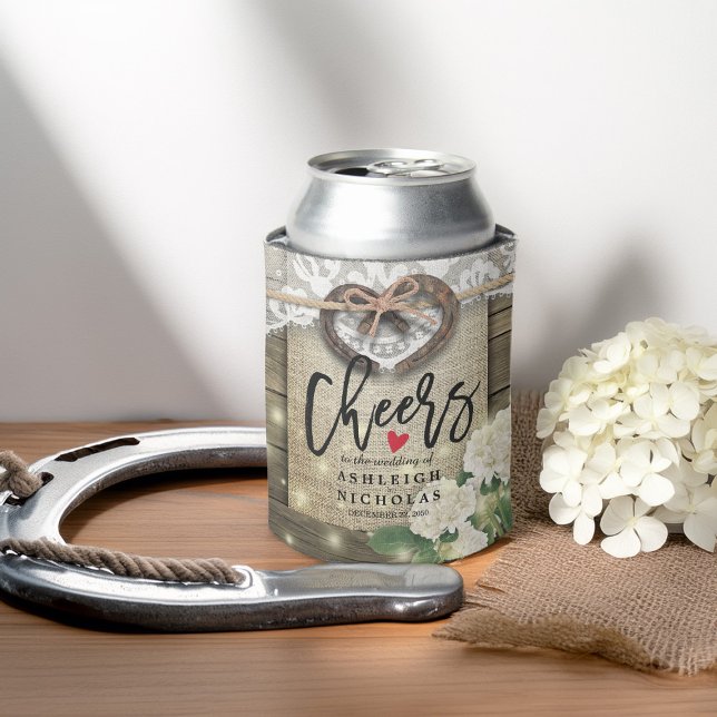 Rafraîchisseur Pour Canette Couple Horseshoe Mariage Cheers to Love Can Cooler (Créateur téléchargé)