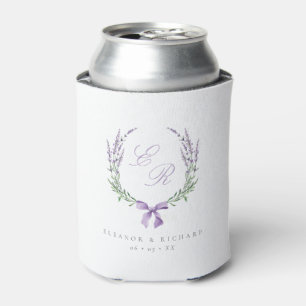 Rafraîchisseur Pour Canette Couronne de lavande et monogramme de mariage avec 