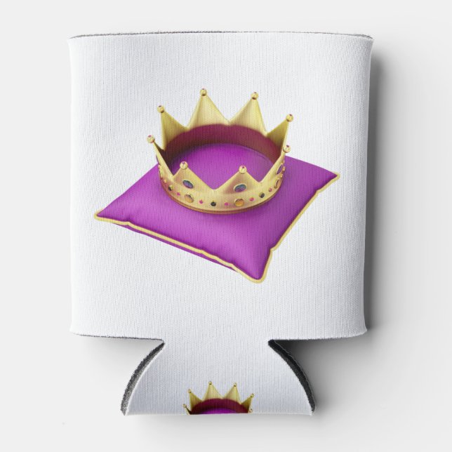 Rafraîchisseur Pour Canette Couronne royale d'or sur coussin violet (Devant)