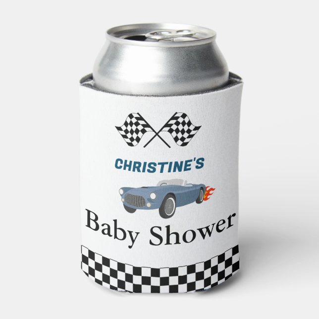 Rafraîchisseur Pour Canette Course de voiture garçon Baby shower (Can devant)