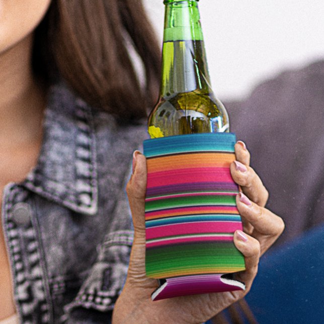 Rafraîchisseur Pour Canette Couverture mexicaine Fiesta Stripes colorées (Créateur téléchargé)