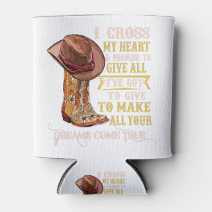 Rafraîchisseur Pour Canette Cowgirl Boots & Hat I Cross My Heart Western Count