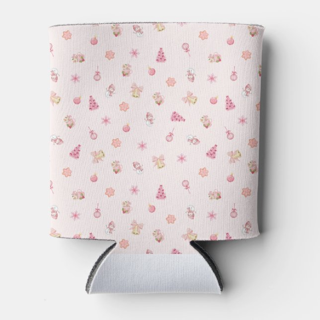 Rafraîchisseur Pour Canette Cozy Pink Christmas Pattern (Devant)