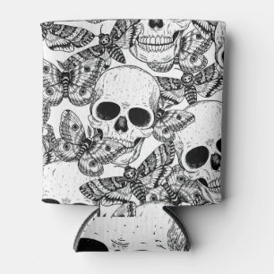 Rafraîchisseur Pour Canette Crâne, papillons : motif vintage à main
