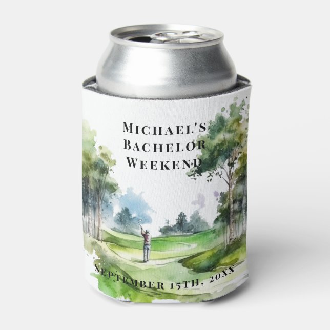 Rafraîchisseur Pour Canette Crayon personnalisé | Bachelor Golf Week-end (Can devant)