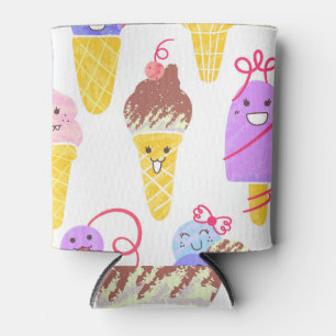 Rafraîchisseur Pour Canette Crèmes glacées Kawaii, motif mignon et sans soudur