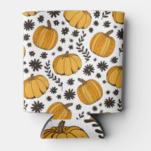 Rafraîchisseur Pour Canette Croquis citrouilles : motif sans couture dessiné à
