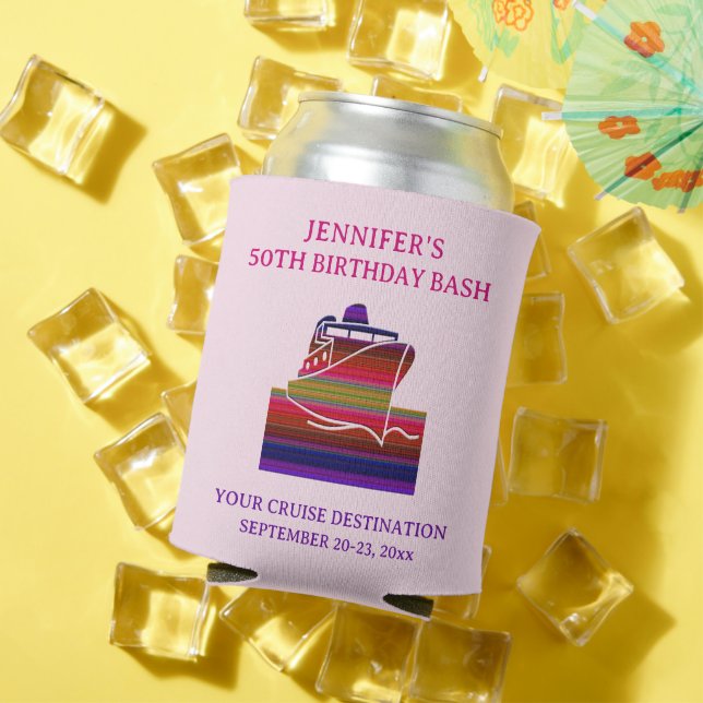 Rafraîchisseur Pour Canette Cruise Ship Birthday Party Trip Favor (Été in situ)