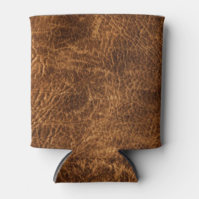 Rafraîchisseur Pour Canette Cuir Brown foncé riche (Devant)