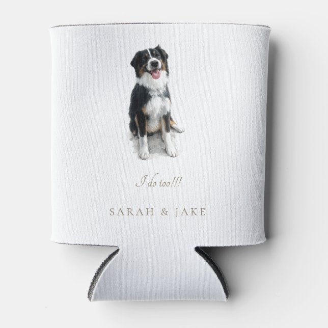 Rafraîchisseur Pour Canette Custom Australian Shepherd Wedding Napkins (Devant)