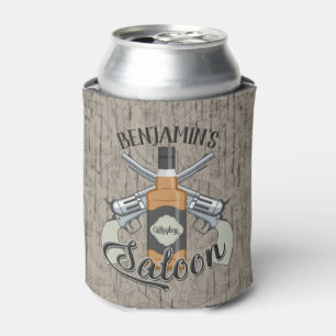 Rafraîchisseur Pour Canette Custom Cowboy Revolver Gun Whiskey Saloon