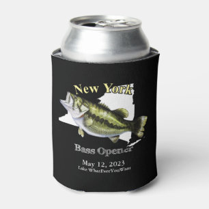 Rafraîchisseur Pour Canette Custom Lake/Date New York Bass Opener Dark