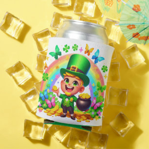 Rafraîchisseur Pour Canette Cute arc-en-ciel Leprechaun avec or