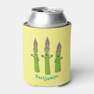Rafraîchisseur Pour Canette Cute asperges chantant un trio végétal dessin anim