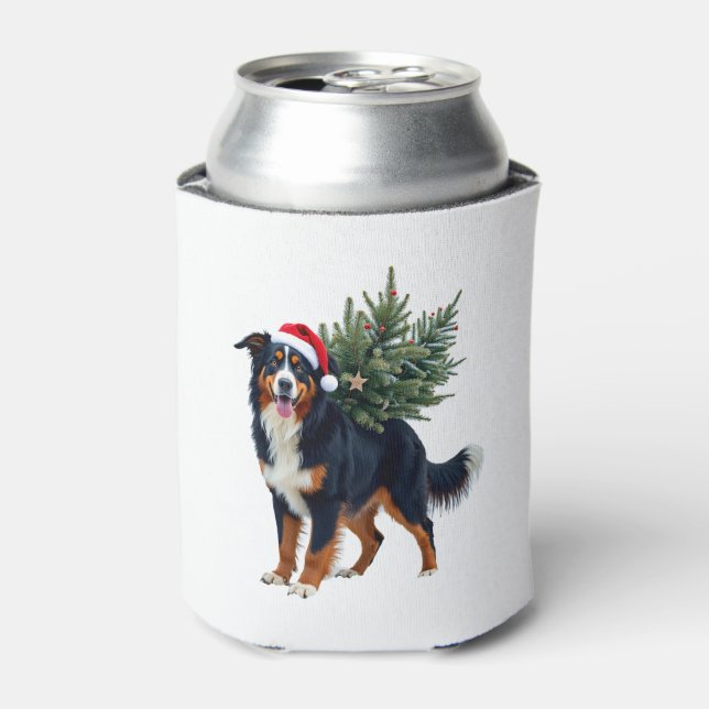 Rafraîchisseur Pour Canette Cute Bernese Mountain Dog in a Christmas Tree for  (Can devant)