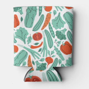 Rafraîchisseur Pour Canette Cute Cartoon Food : Motif de légumes vibrants