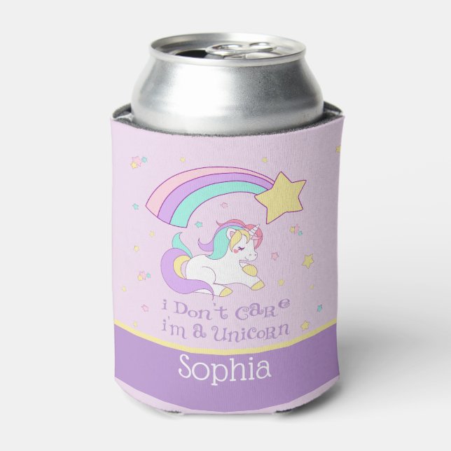Rafraîchisseur Pour Canette Cute Custom Personalized Magical Rainbow Unicorn (Can devant)