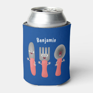 Rafraîchisseur Pour Canette Cute fourche couteau et cuillère dessin de couvert