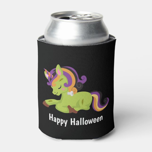 Rafraîchisseur Pour Canette Cute Frankenstein Unicorn Happy Halloween (Can devant)