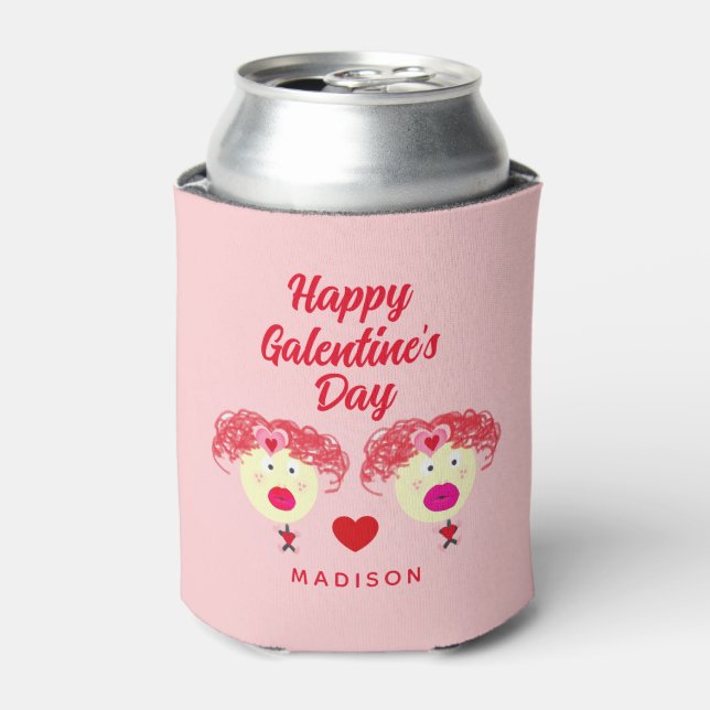Rafraîchisseur Pour Canette Cute Galentine's Day Meilleurs amis Personnalisé (Can devant)
