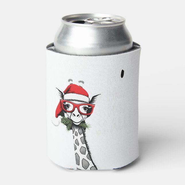Rafraîchisseur Pour Canette Cute Giraffe With Santa Hat Merry Xmas Giraffe Lov (Can devant)