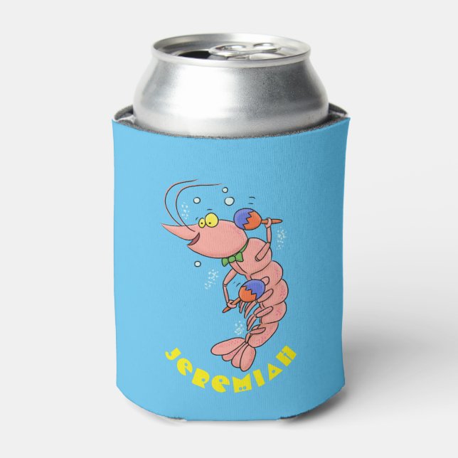 Rafraîchisseur Pour Canette Cute happy shrimp, dessin animé de crevettes (Can devant)