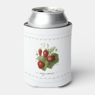 Rafraîchisseur Pour Canette Cute Vintage fraise Variétés Ajouter Votre Nom