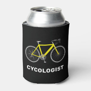 Rafraîchisseur Pour Canette Cycologiste Texte et Bicyclette Jaune