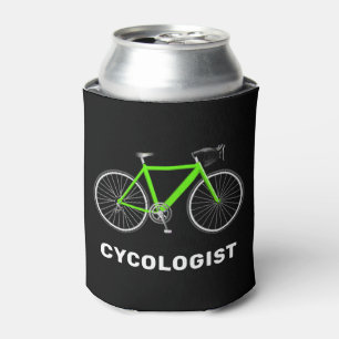 Rafraîchisseur Pour Canette Cycologiste Texte et vélo vert