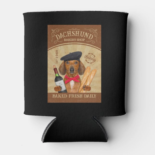 Rafraîchisseur Pour Canette Dachshund Dog Bakery Shop Funny Dachshund Français (Devant)
