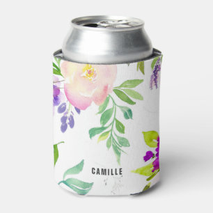 Rafraîchisseur Pour Canette Dainty Aquarelle Fleurs Peonies et Wisterias