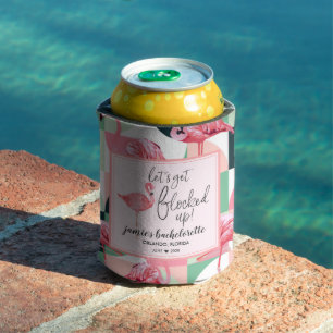 Rafraîchisseur Pour Canette Déclenché   Flamant rose Bachelorette personnalisé