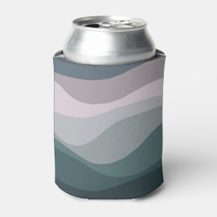 Rafraîchisseur Pour Canette Décor de vagues de style rétro violet et turquoise