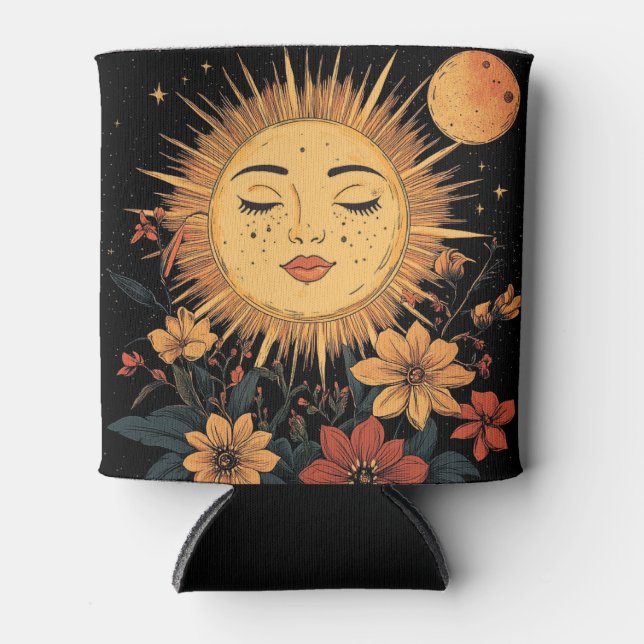 Rafraîchisseur Pour Canette Déesse Solaire Céleste aux Floraisons Épanouies (Devant)
