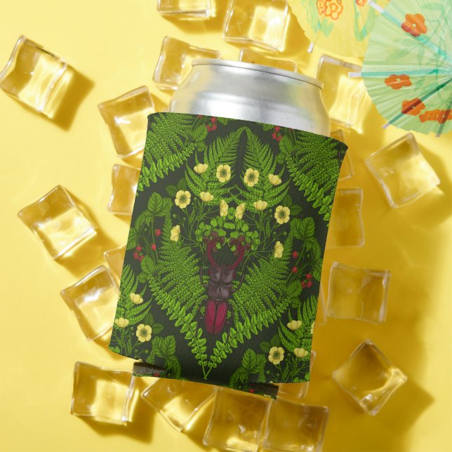 Rafraîchisseur Pour Canette Dendroctones et fougères, feuilles verts (Été in situ)