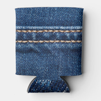 Rafraîchisseur Pour Canette Dénim piqué : texture du jean closeup.