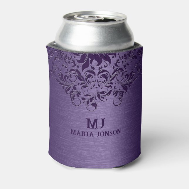 Rafraîchisseur Pour Canette Dentelle violette en aluminium brossé métallisé vi (Can Dos)